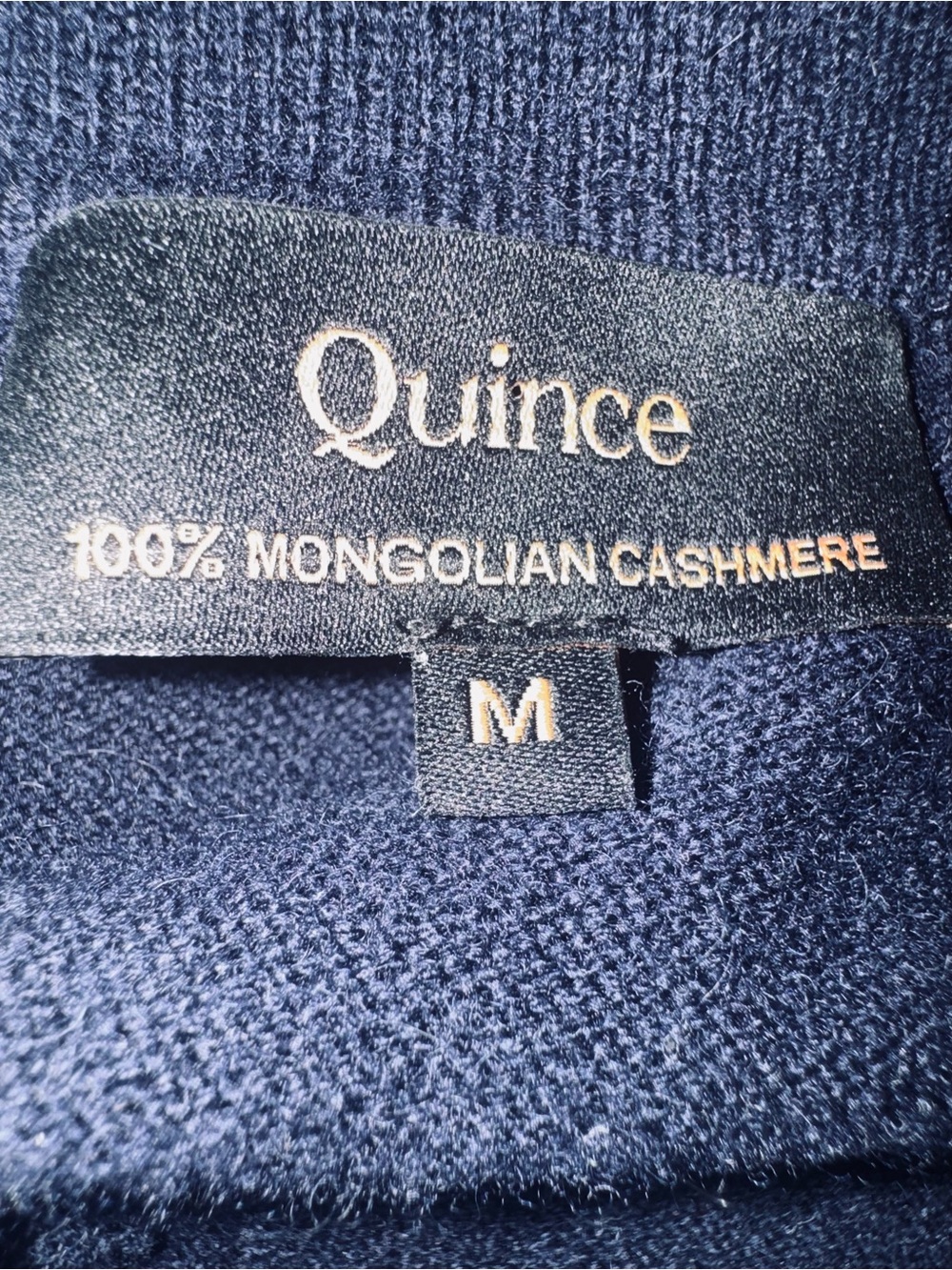 Quince 100% Mongolian Cashmere Polo Sweater in True Navy Sz M - Picture 8 of 9